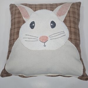 Cute Handmade Bunny Cottage Core Decorative Throw Pillow 13"wide x 14" long